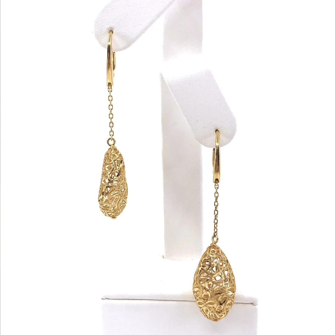 14K Gold Long Earrings