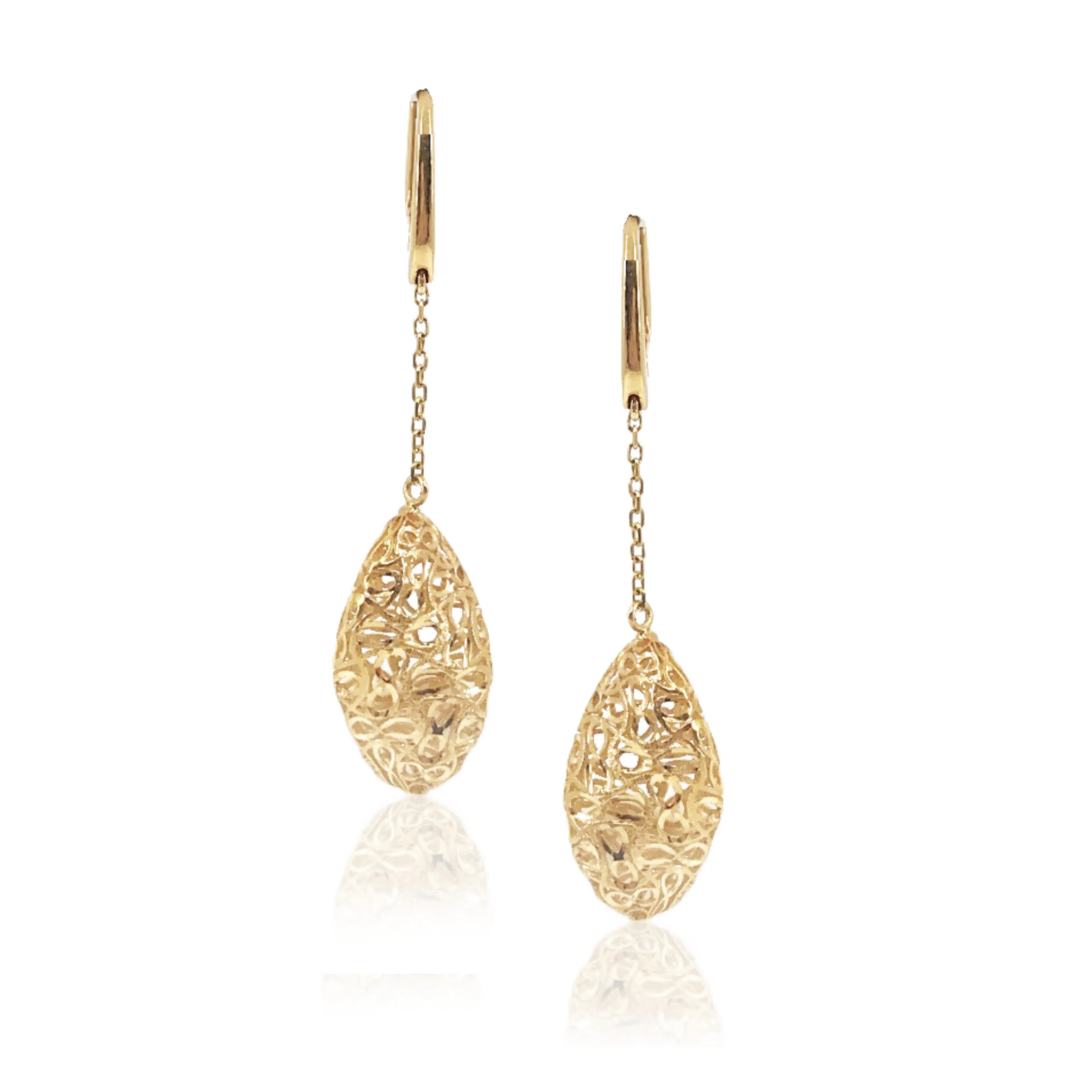 14K Gold Long Earrings