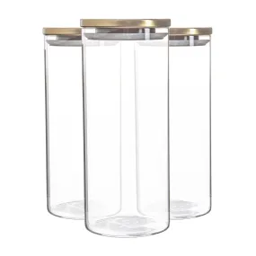 1.5L Metal Lid Storage Jars - Pack of 3 - By Argon Tableware