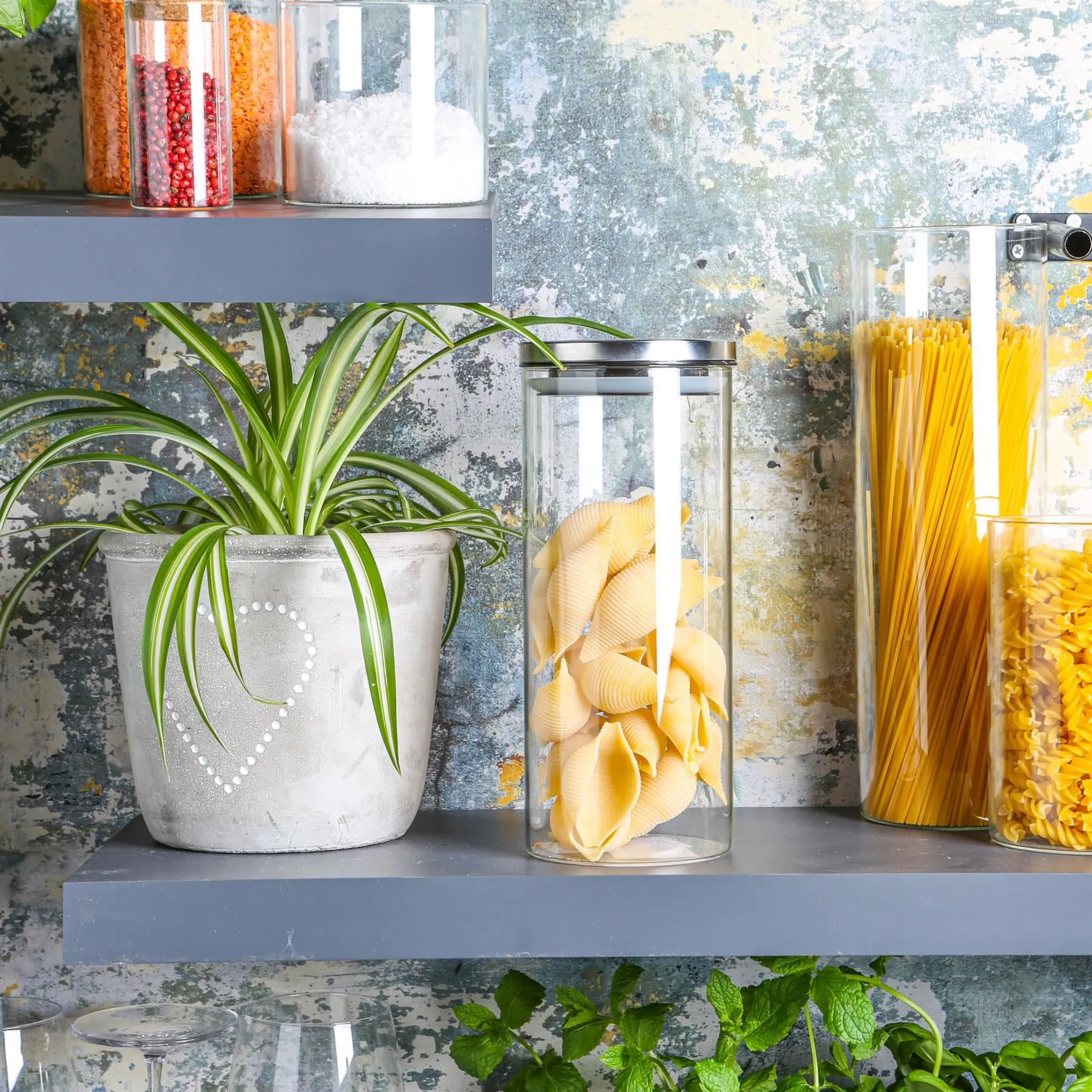 1.5L Metal Lid Storage Jars - Pack of 3 - By Argon Tableware