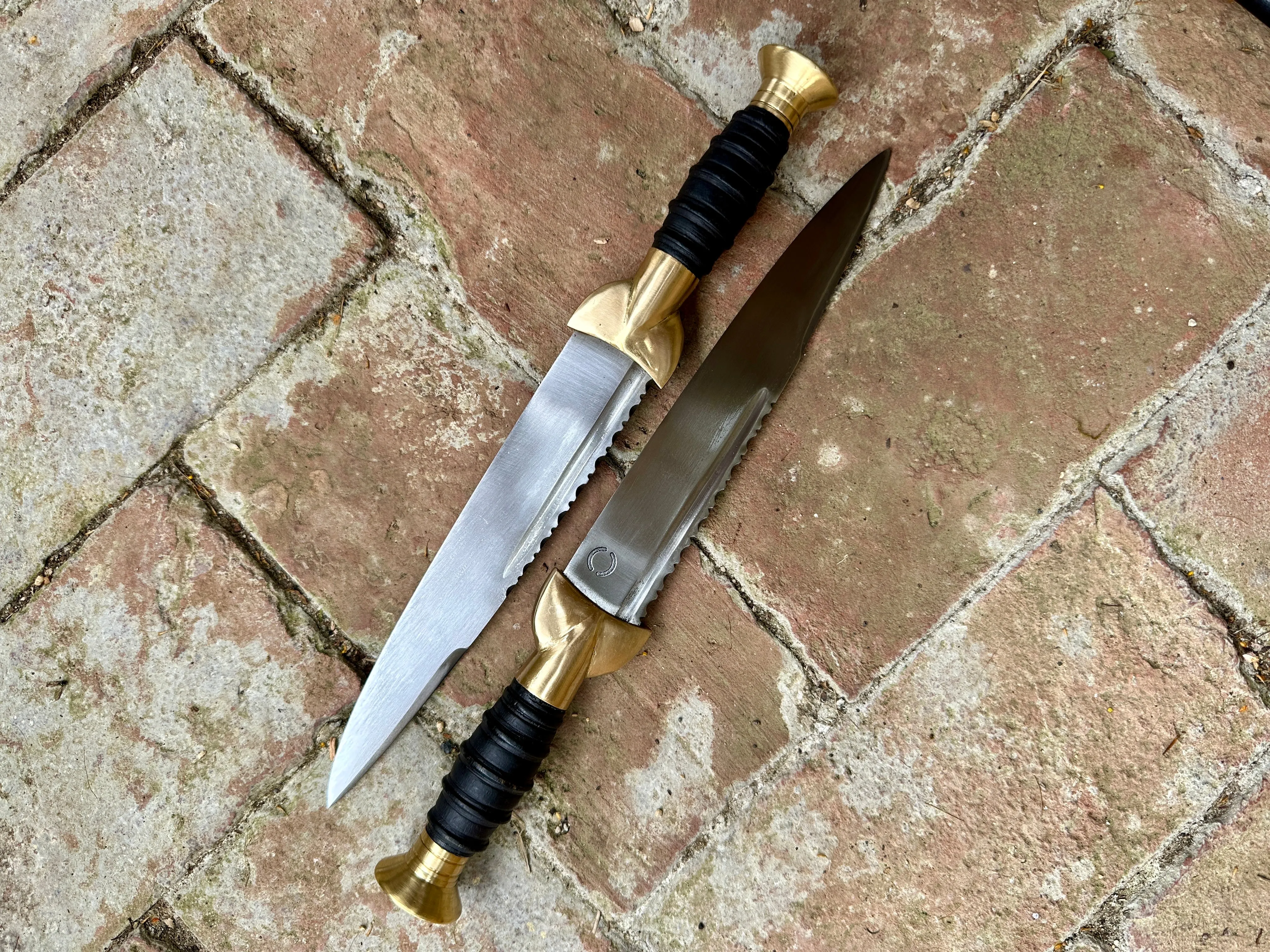18thC Short Brass and Wood Dirk