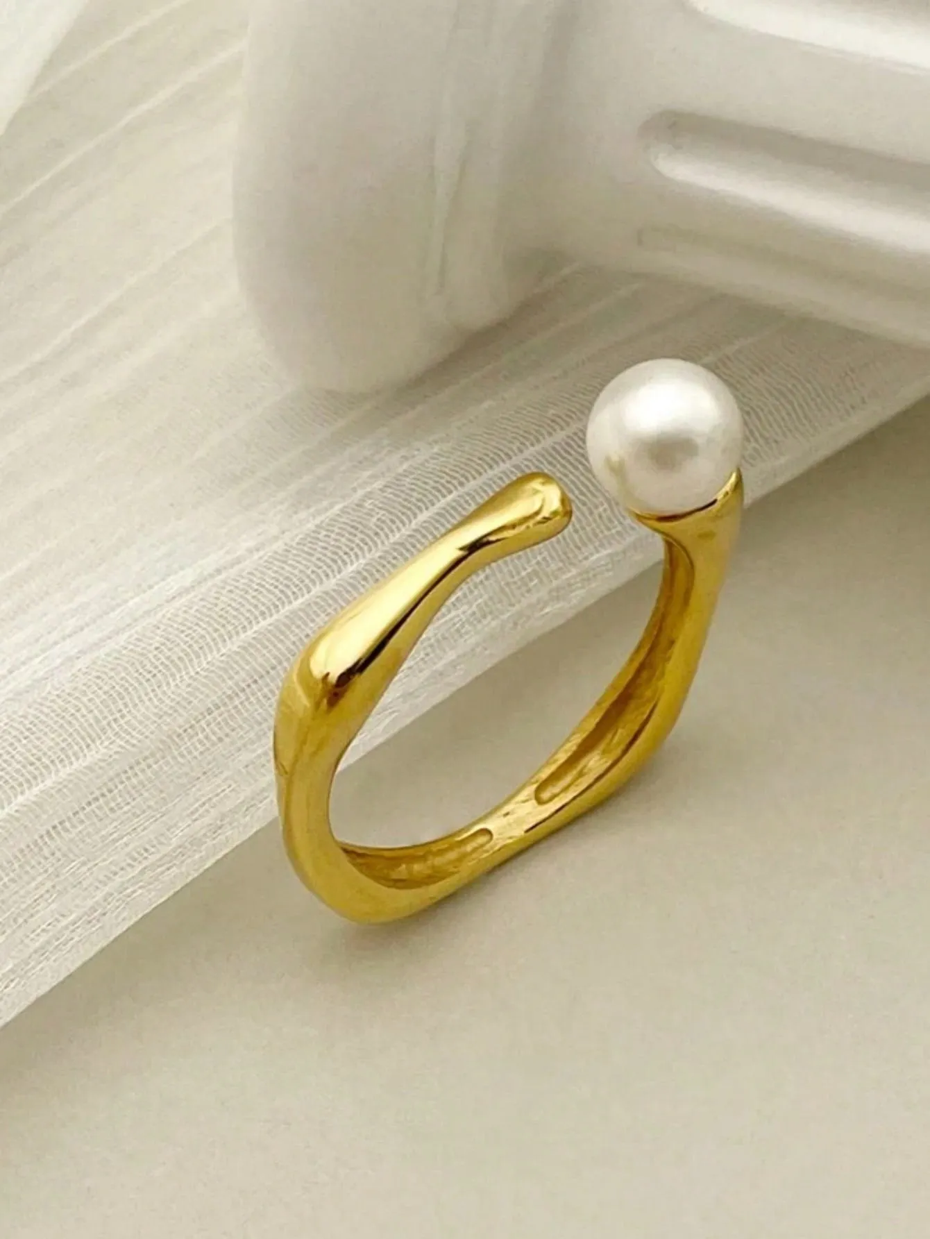 1pc Personalized & Creative, Minimalist Irregular Geometric Hollow Out Ring For Women