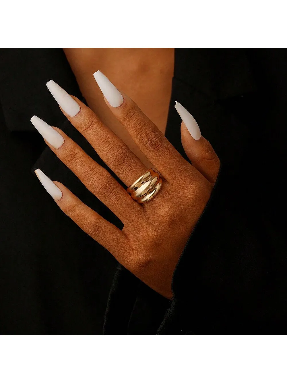 1pc Personalized & Creative, Minimalist Irregular Geometric Hollow Out Ring For Women