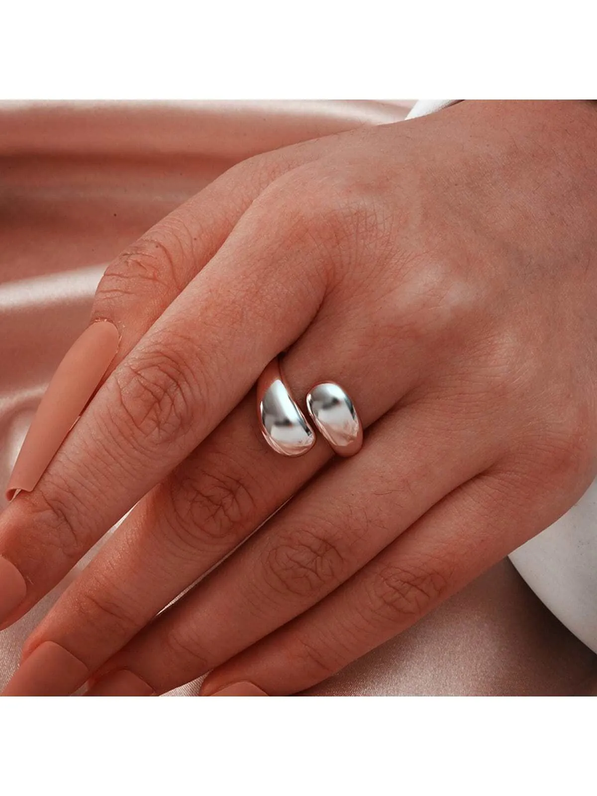 1pc Personalized & Creative, Minimalist Irregular Geometric Hollow Out Ring For Women