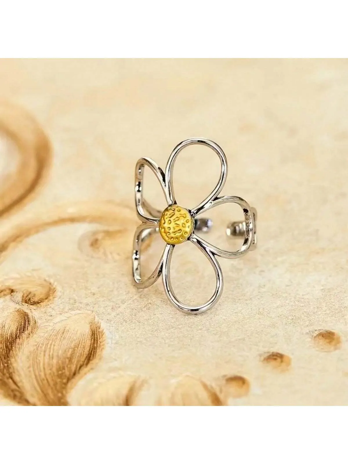 1pc Personalized & Creative, Minimalist Irregular Geometric Hollow Out Ring For Women