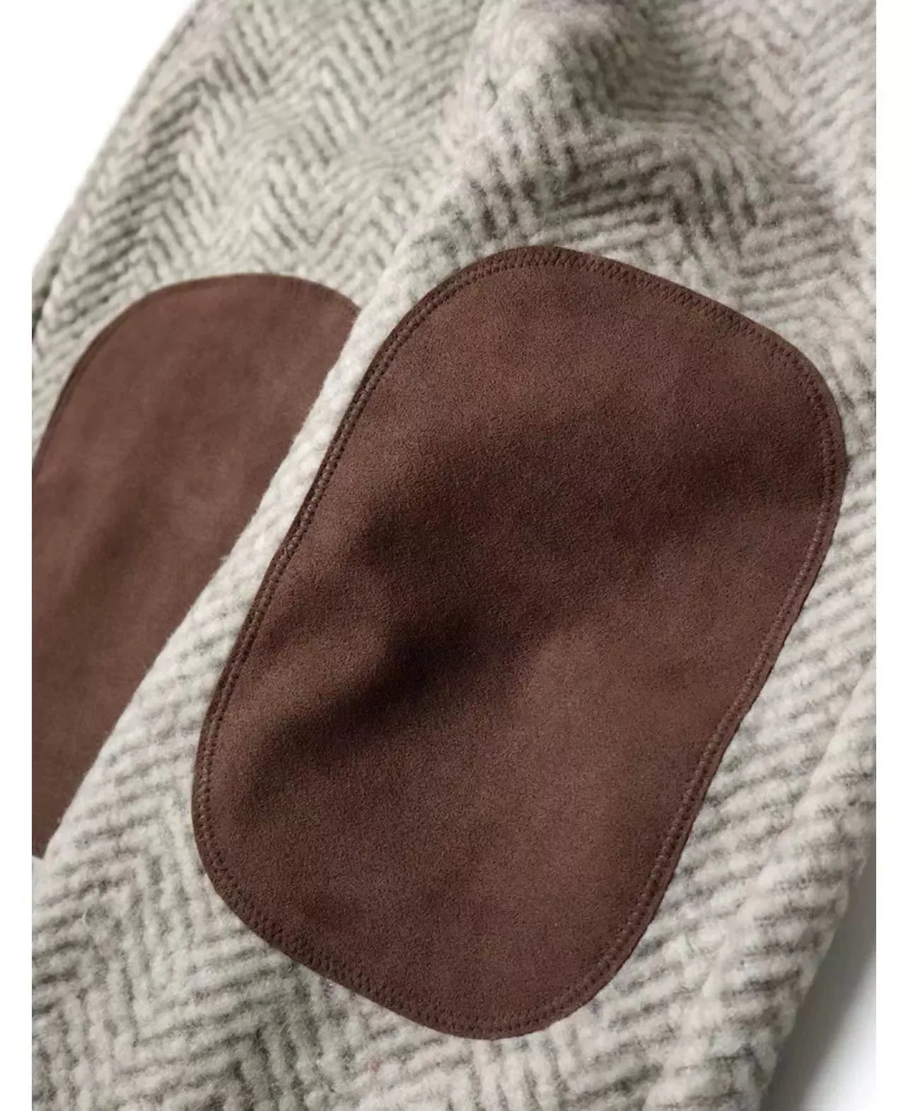 21AW Kazuhiro Hirata Thermal Wool Fleece Suede Patch Loose Elastic Casual Pants