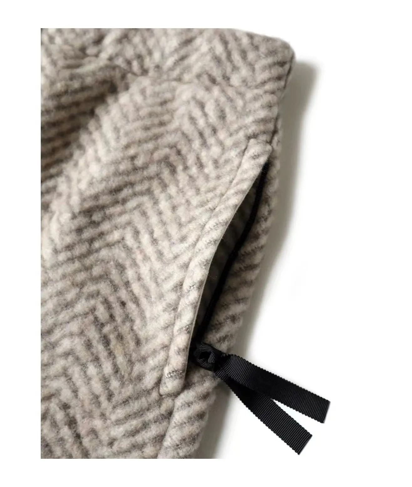 21AW Kazuhiro Hirata Thermal Wool Fleece Suede Patch Loose Elastic Casual Pants