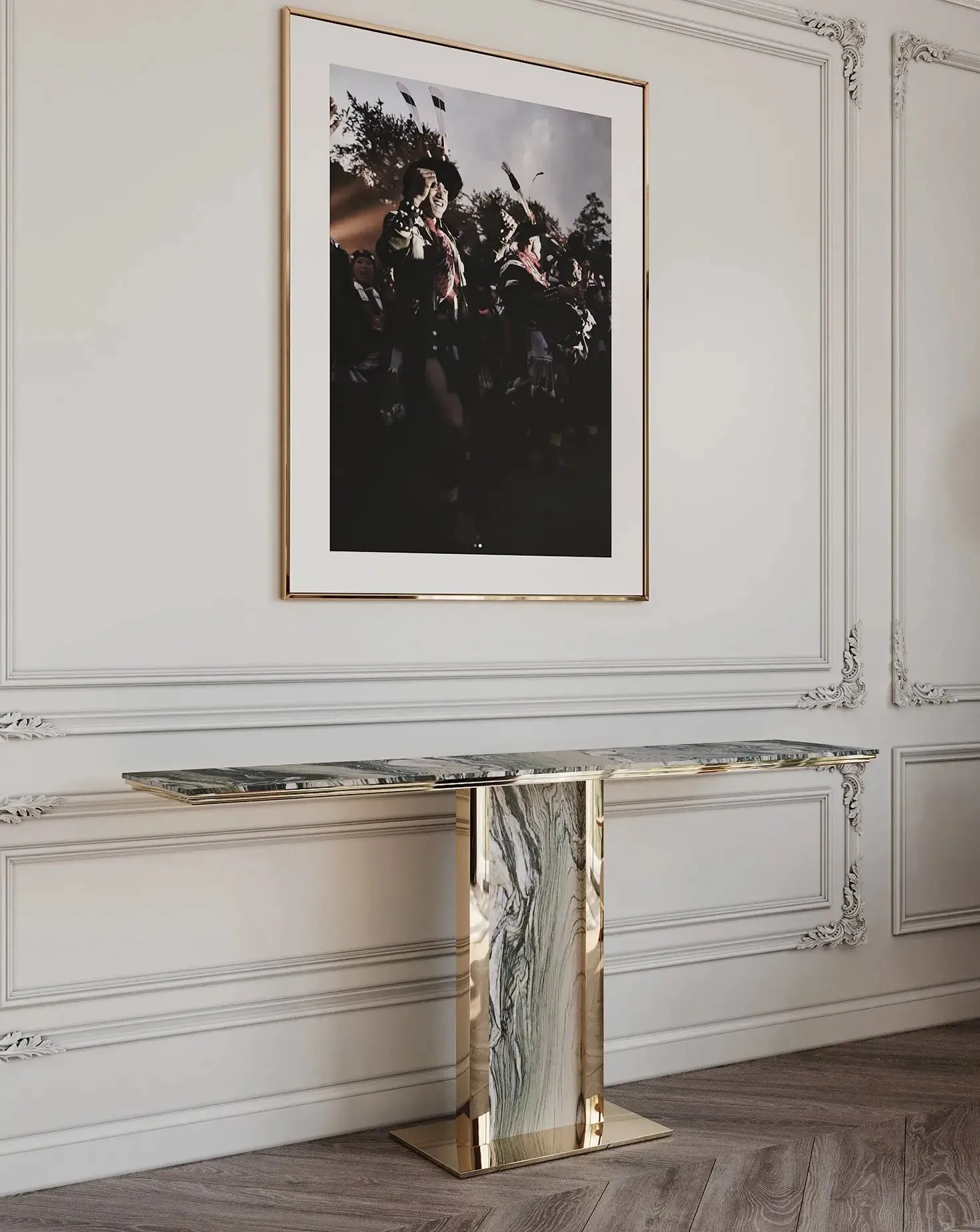 Afon Cipollino Verde Marble Console Table