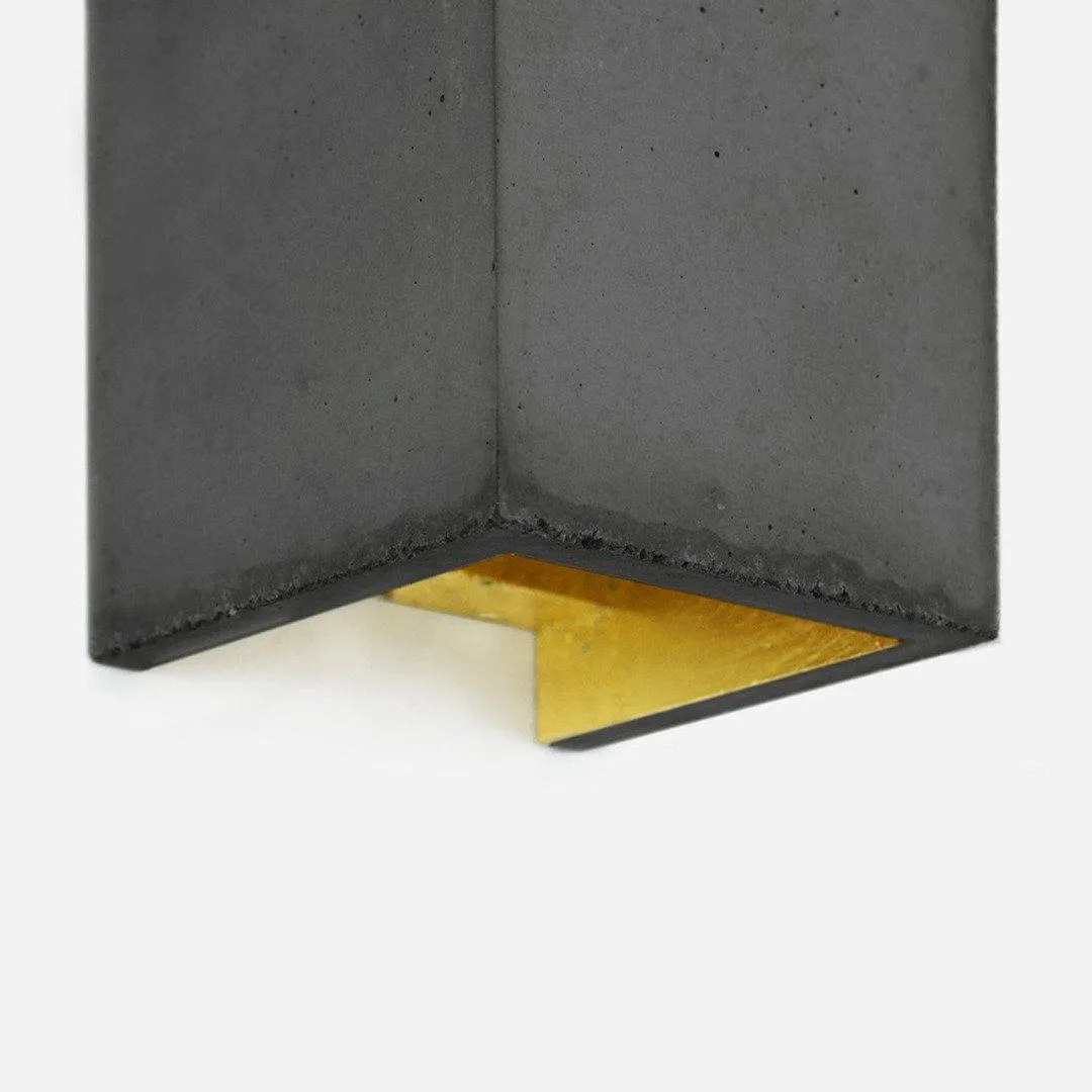 B8 Concrete Rectangular Wall Light - Dark Grey - GANTlights