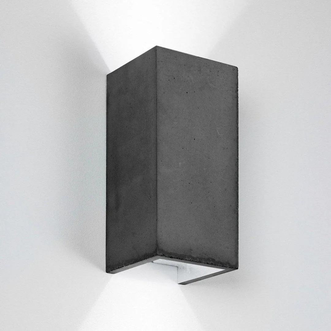 B8 Concrete Rectangular Wall Light - Dark Grey - GANTlights