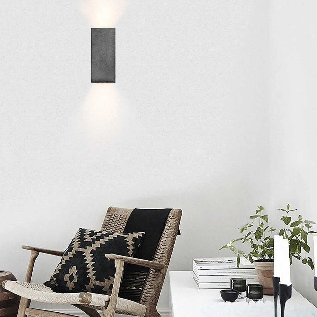 B8 Concrete Rectangular Wall Light - Dark Grey - GANTlights
