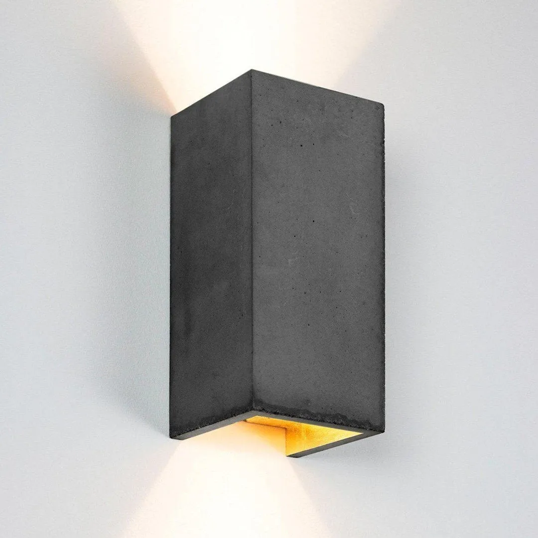 B8 Concrete Rectangular Wall Light - Dark Grey - GANTlights