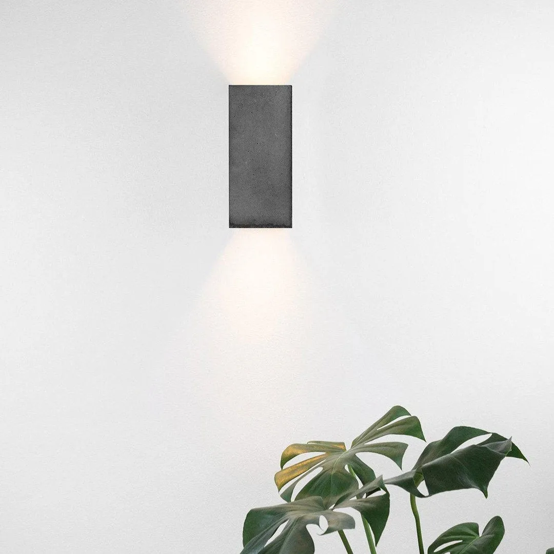 B8 Concrete Rectangular Wall Light - Dark Grey - GANTlights