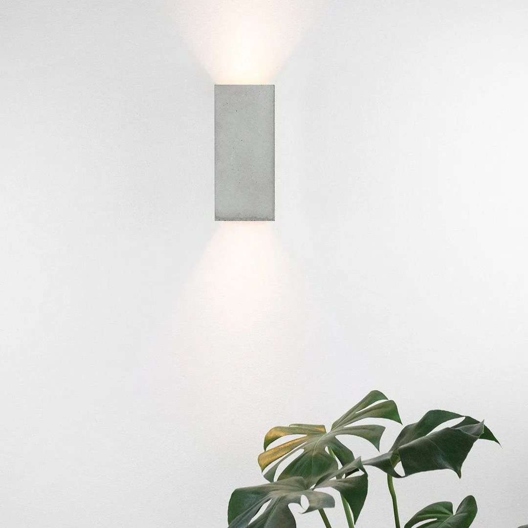 B8 Concrete Rectangular Wall Light - Light Grey - GANTlights