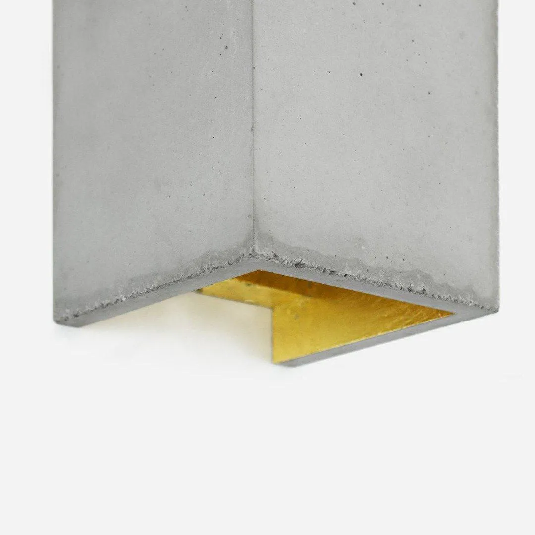 B8 Concrete Rectangular Wall Light - Light Grey - GANTlights