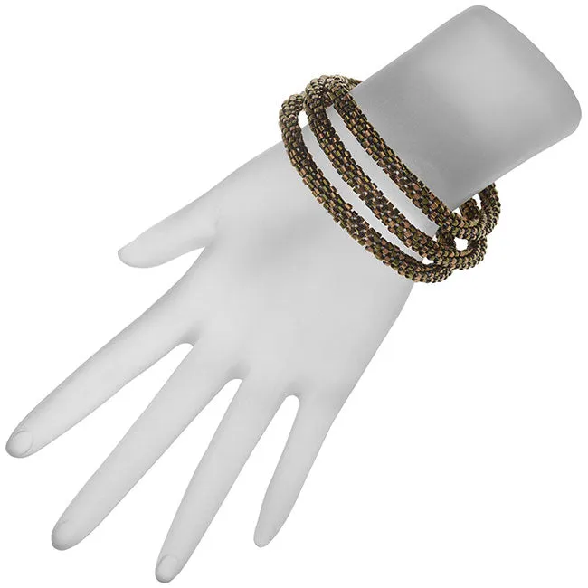 Beaded Kumihimo Wrap Bracelet Kit-Brnz/Grn - Exclusive Beadaholique Jewelry Kit