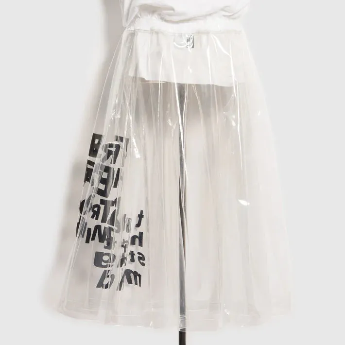 BLACK Comme des Garçons Clear Message Skirt (Clear)
