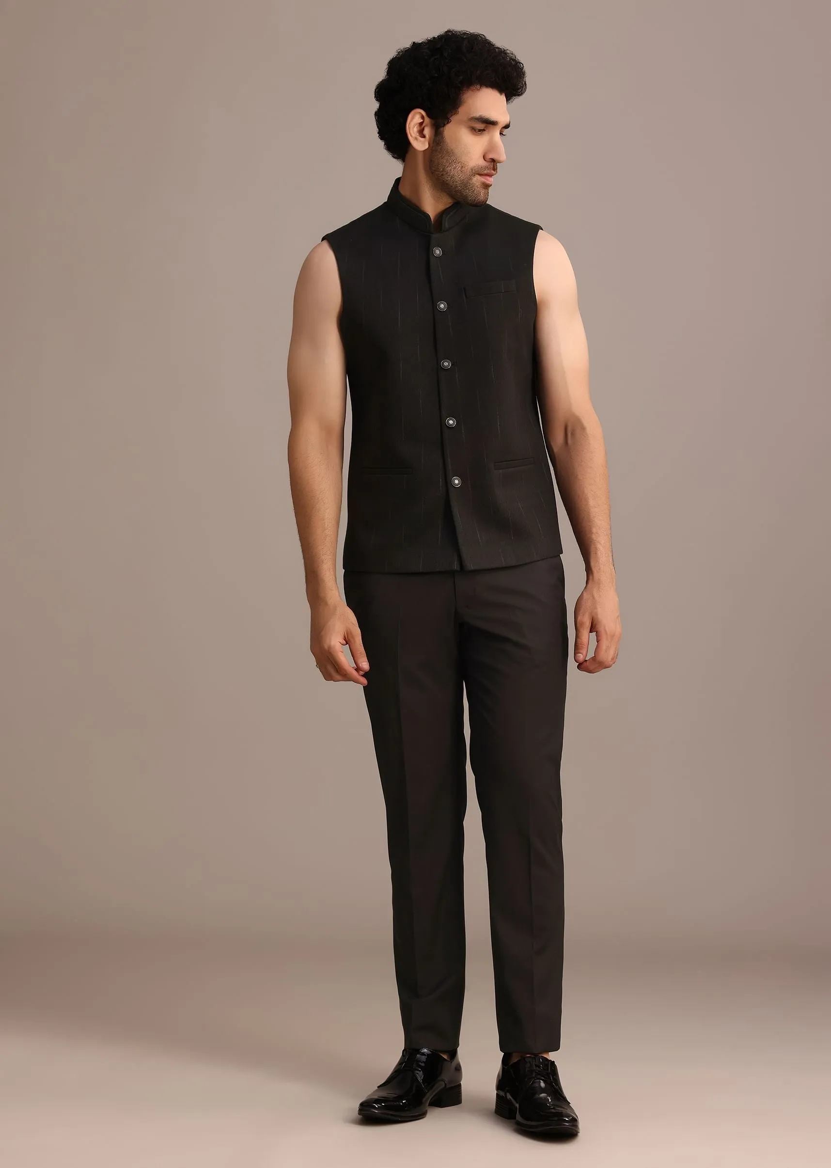 Black Tuxedo Suit With Shawl Collar