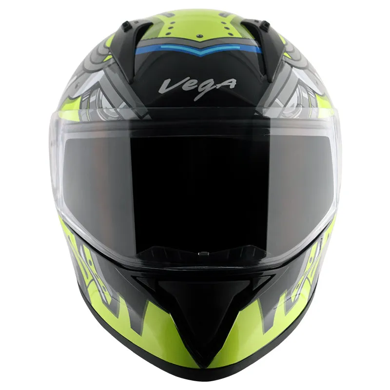 Bolt Superhero Black Neon Yellow Helmet WITH BALACLAVA MASK