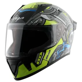 Bolt Superhero Black Neon Yellow Helmet WITH BALACLAVA MASK