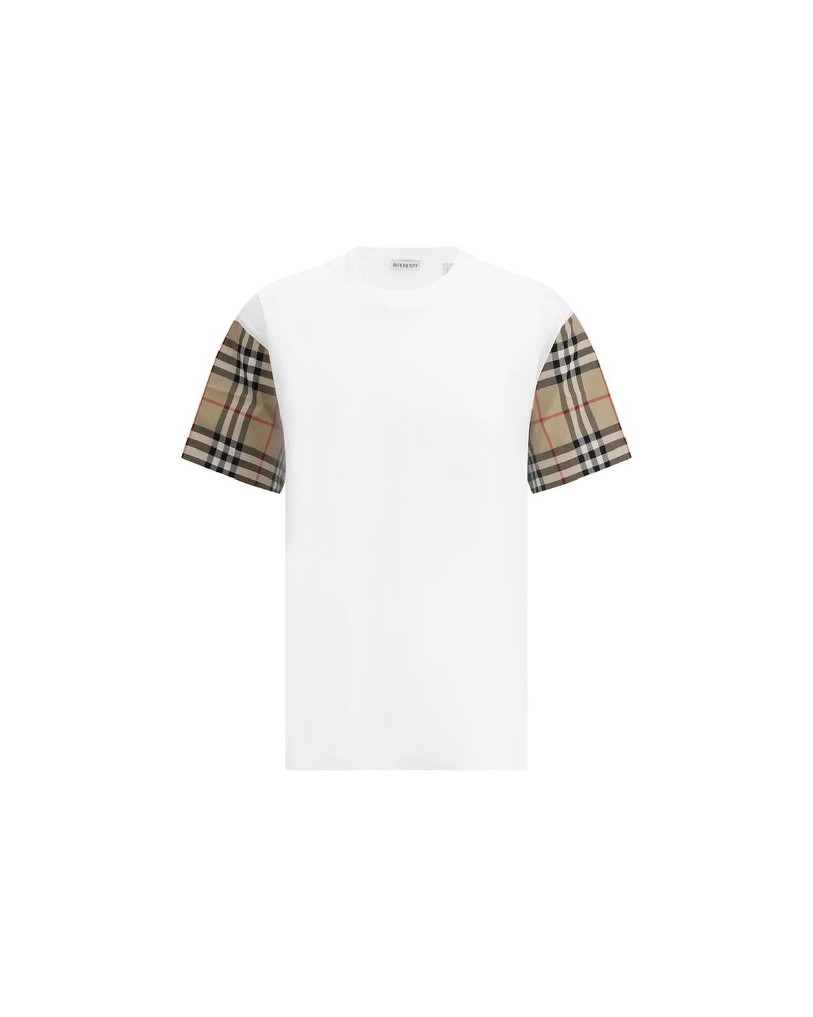 Burberry Check Archive Sleeve T-shirt with Ribbed Collar