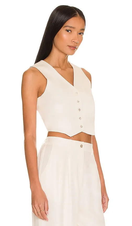 DONNI. Cropped Vest in Cream