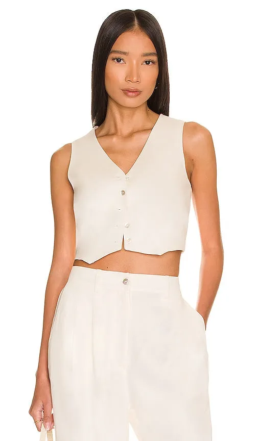 DONNI. Cropped Vest in Cream