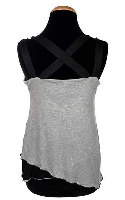Double Tulip Top, Reversible - Silvery Moon with Assorted Jersey Knit (Only One Small Left!)