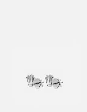 Empire Stud Earrings, Sterling Silver