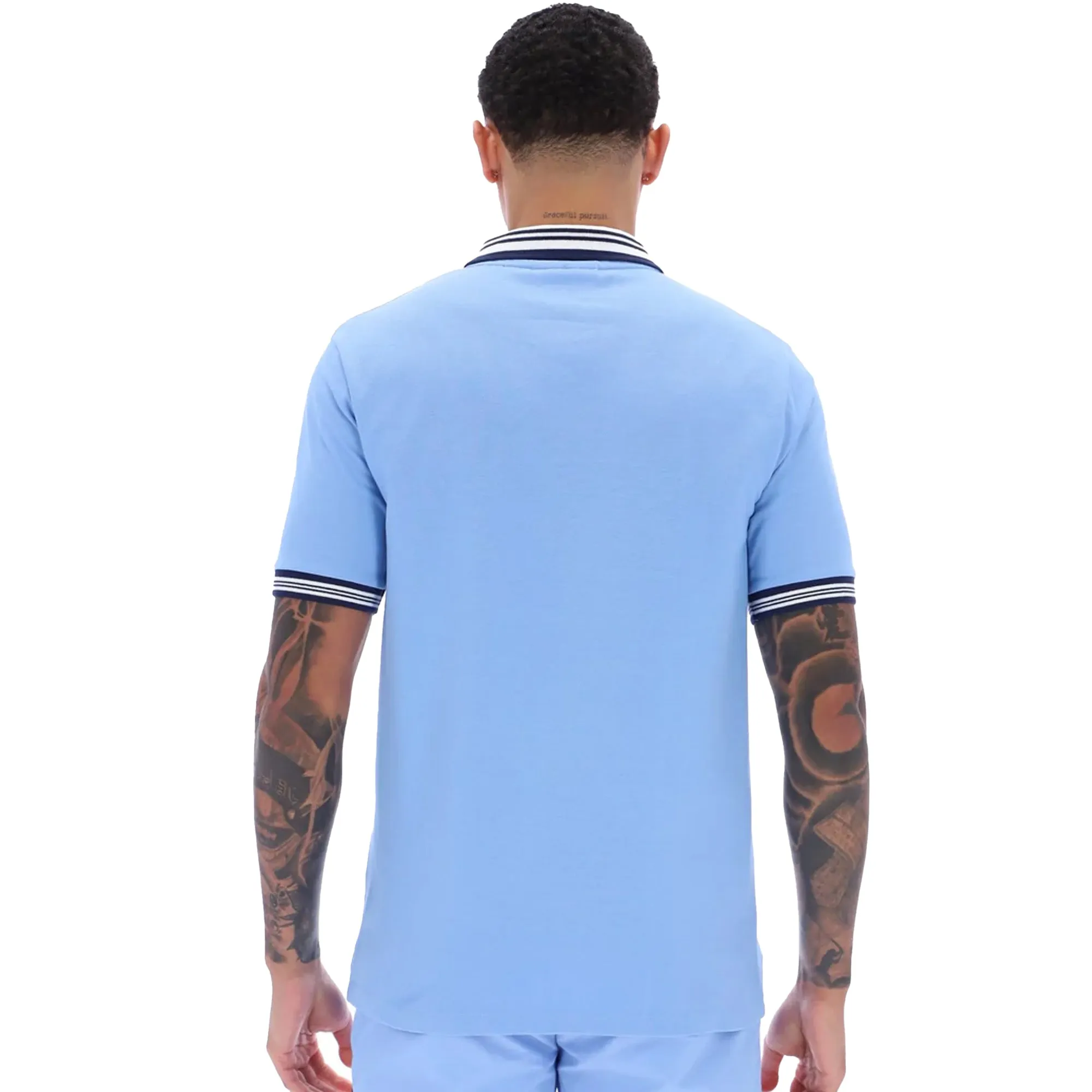 Fila Faraz Tipped Polo Shirt Vista Blue/Fila Navy/White