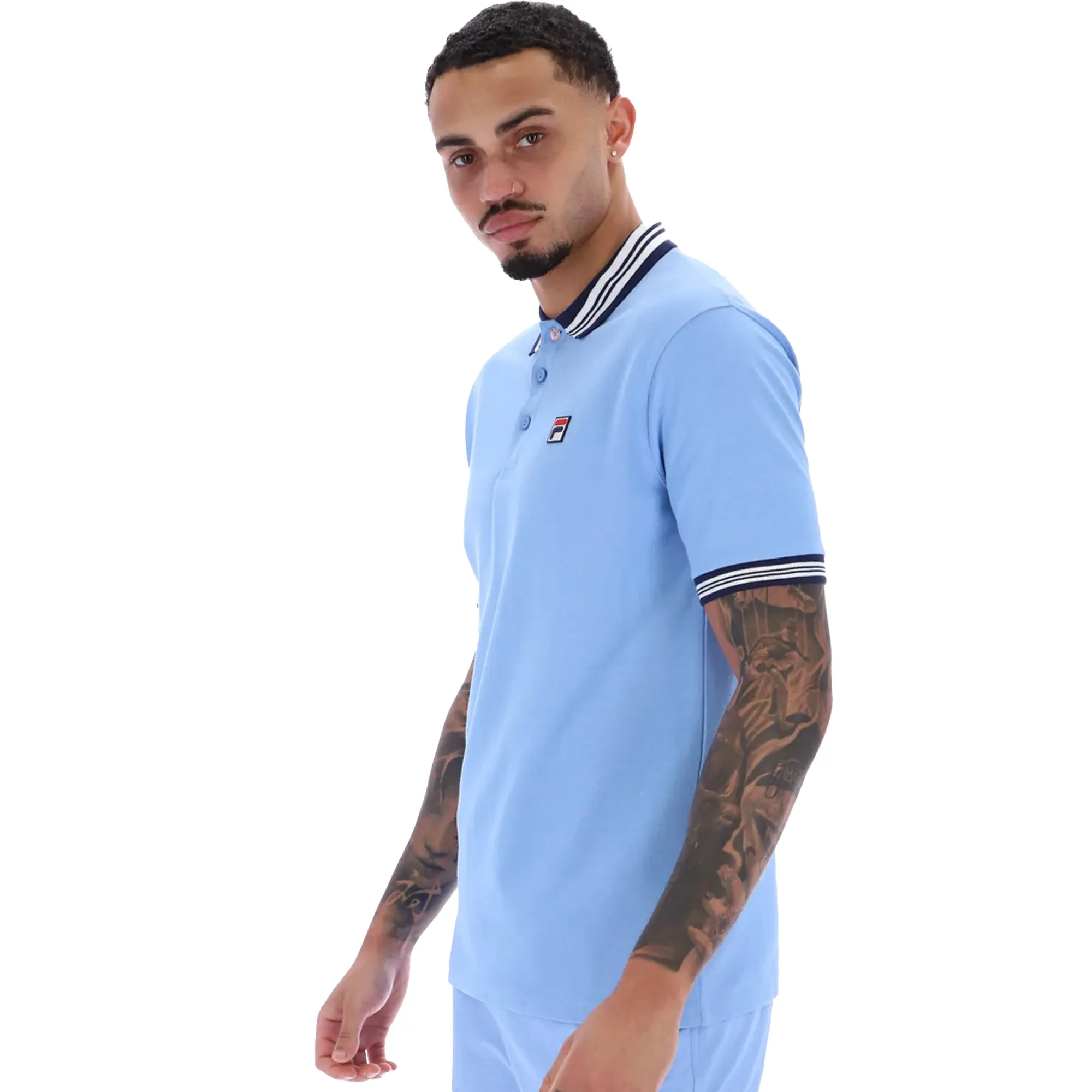 Fila Faraz Tipped Polo Shirt Vista Blue/Fila Navy/White