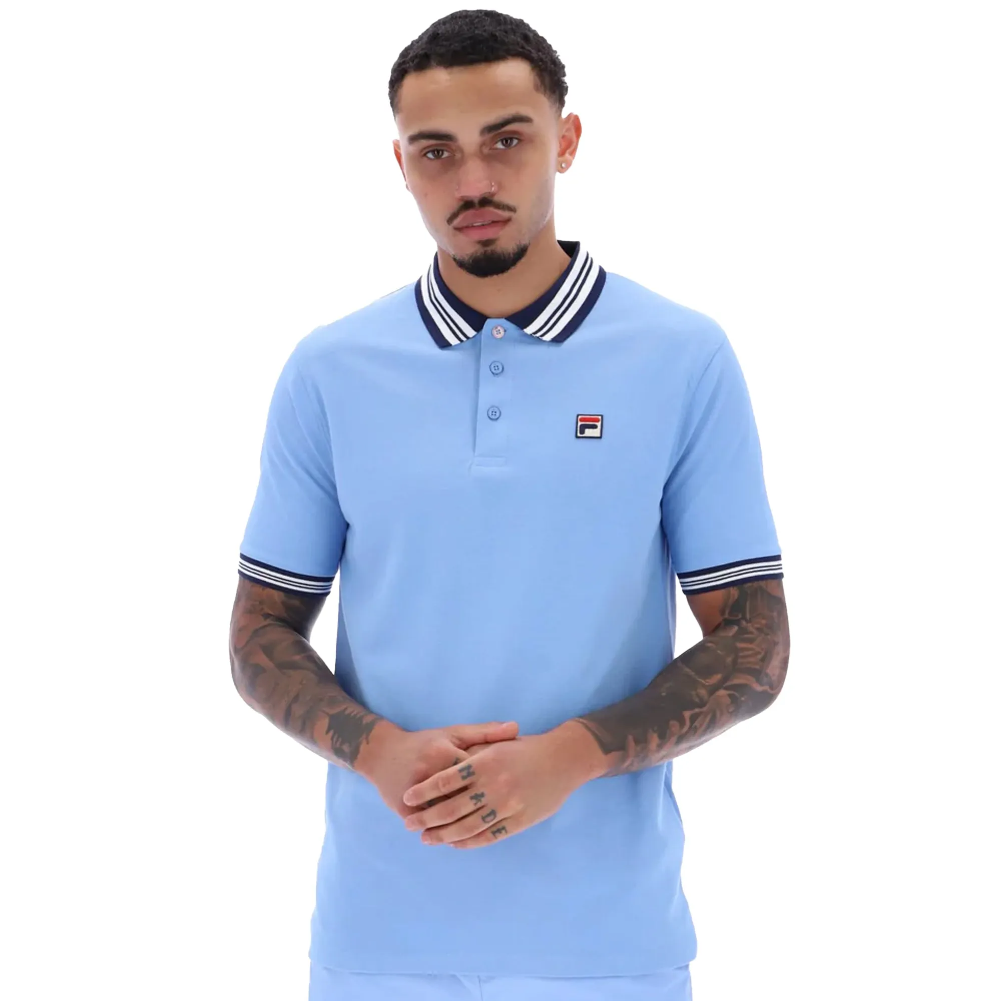 Fila Faraz Tipped Polo Shirt Vista Blue/Fila Navy/White