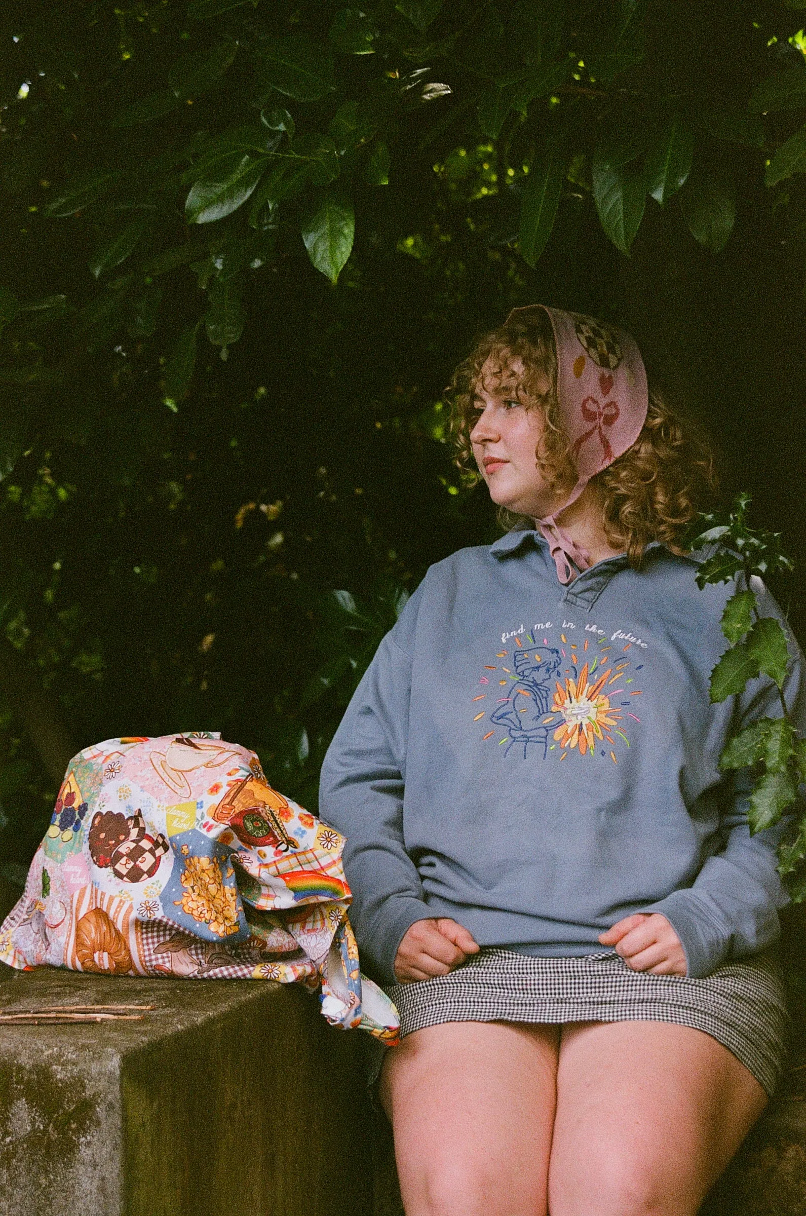Find Me in the Future Embroidered Collared Sweatshirt!