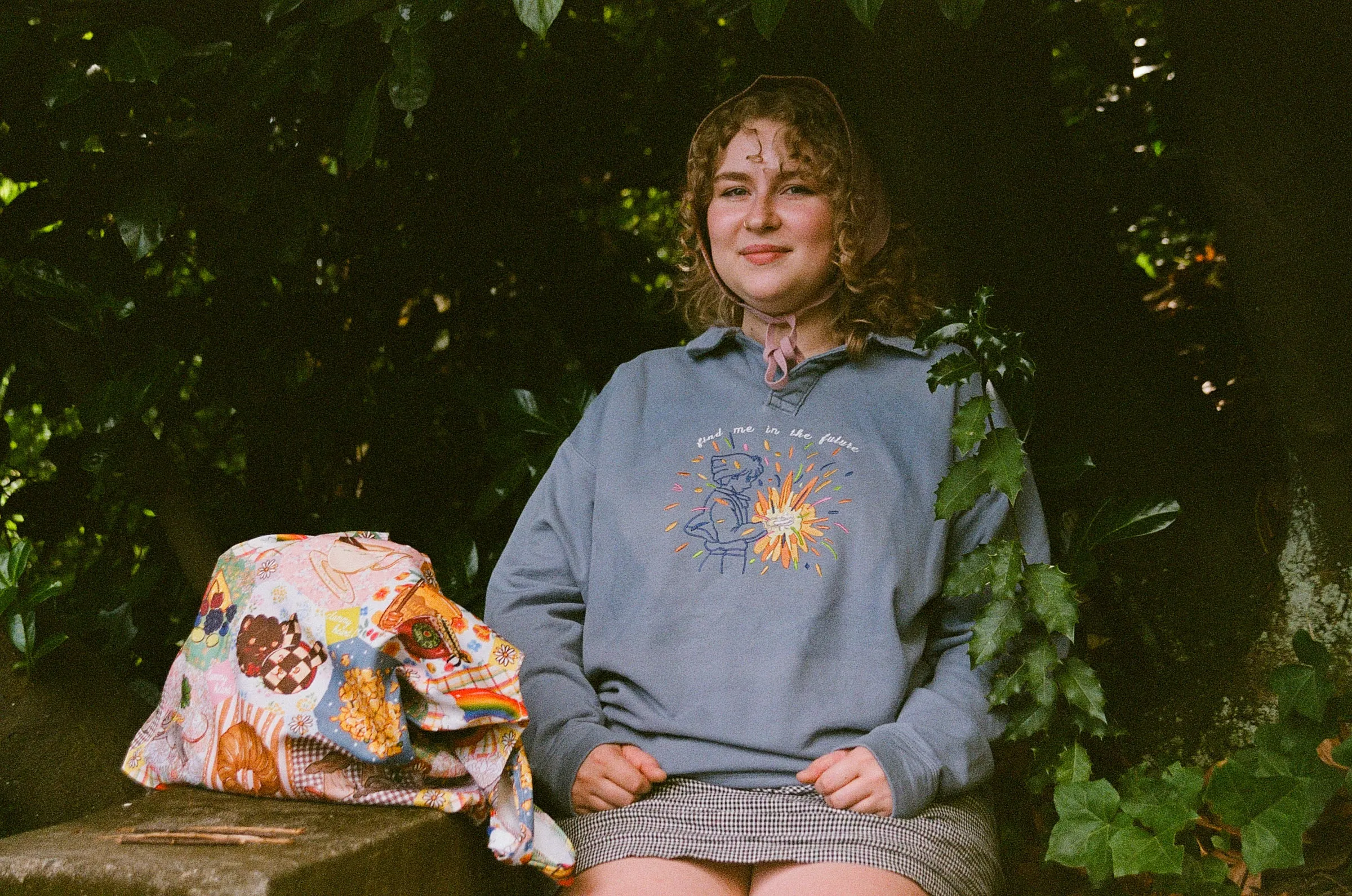Find Me in the Future Embroidered Collared Sweatshirt!