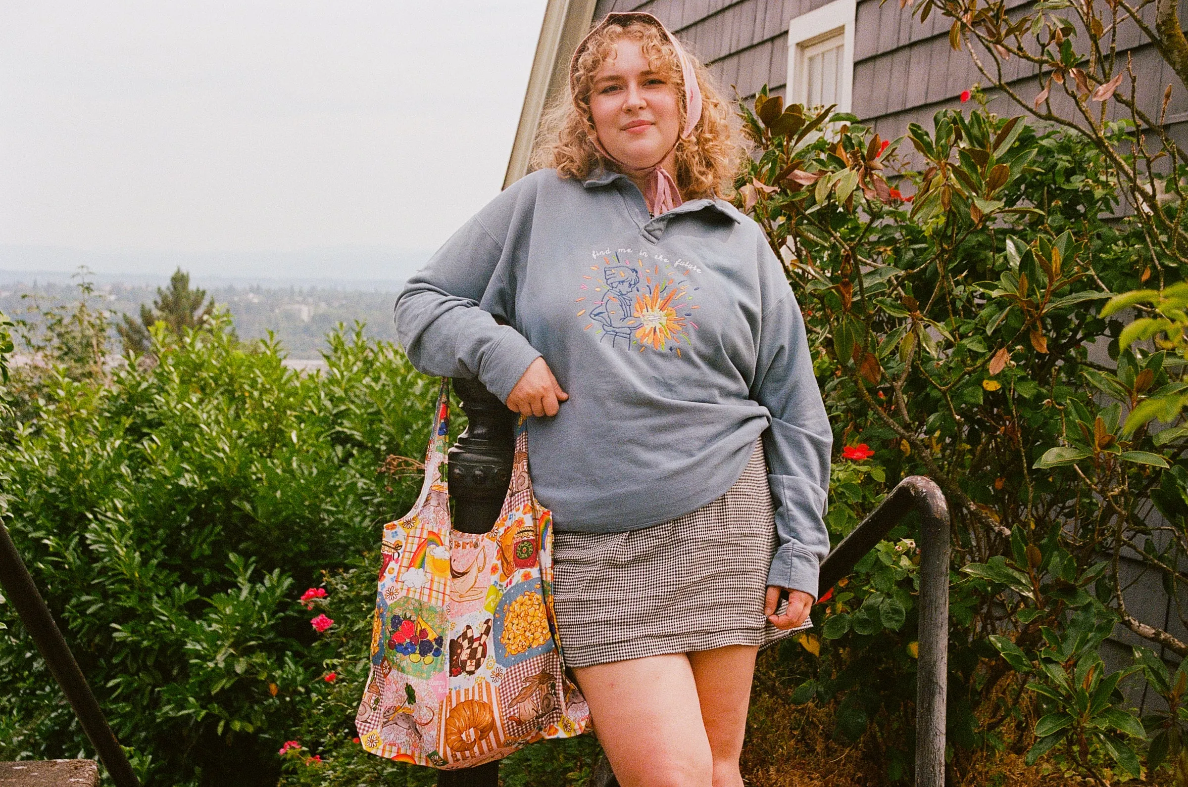 Find Me in the Future Embroidered Collared Sweatshirt!