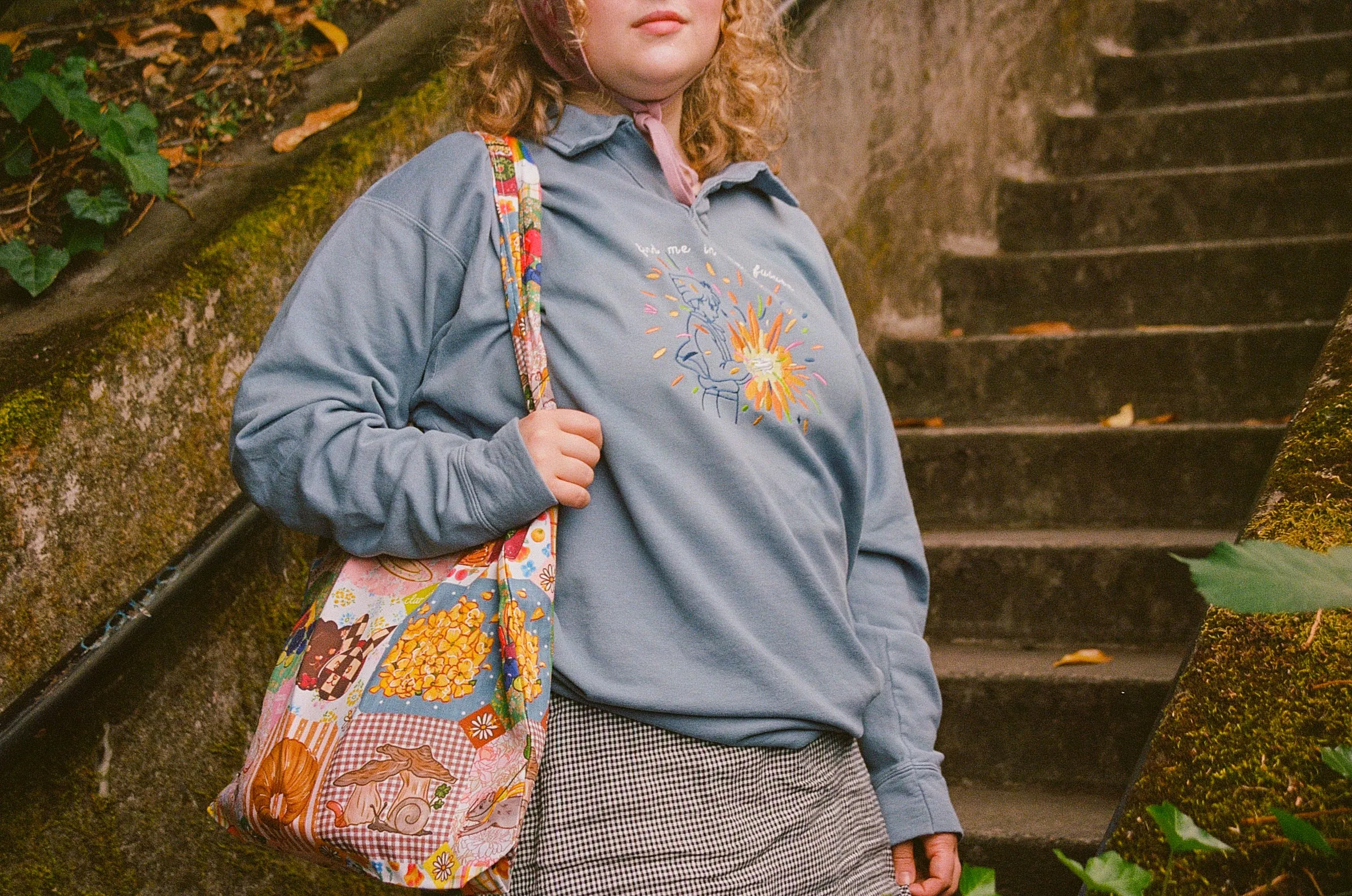 Find Me in the Future Embroidered Collared Sweatshirt!