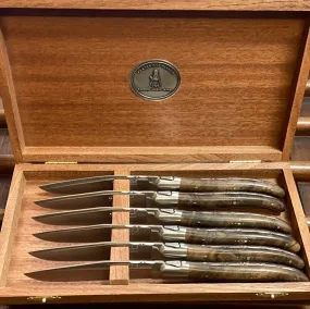 Fontenille Pataud Laguiole Steak Knife Set Walnut Handles - 6 Pieces