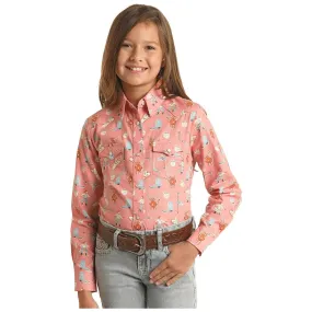 Girl's Panhandle Western Print Snap Shirt WLGSOSR1GP