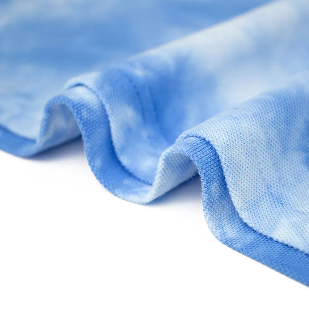 Grateful Dead | Cotton Polo | Blue Tie Dye with Green Bear