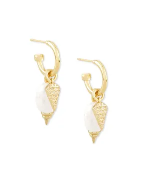 Kendra Scott Demi Interchangeable Huggie Earrings - Gold White Baroque Pearl