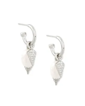Kendra Scott Demi Interchangeable Huggie Earrings - Rhodium White Baroque