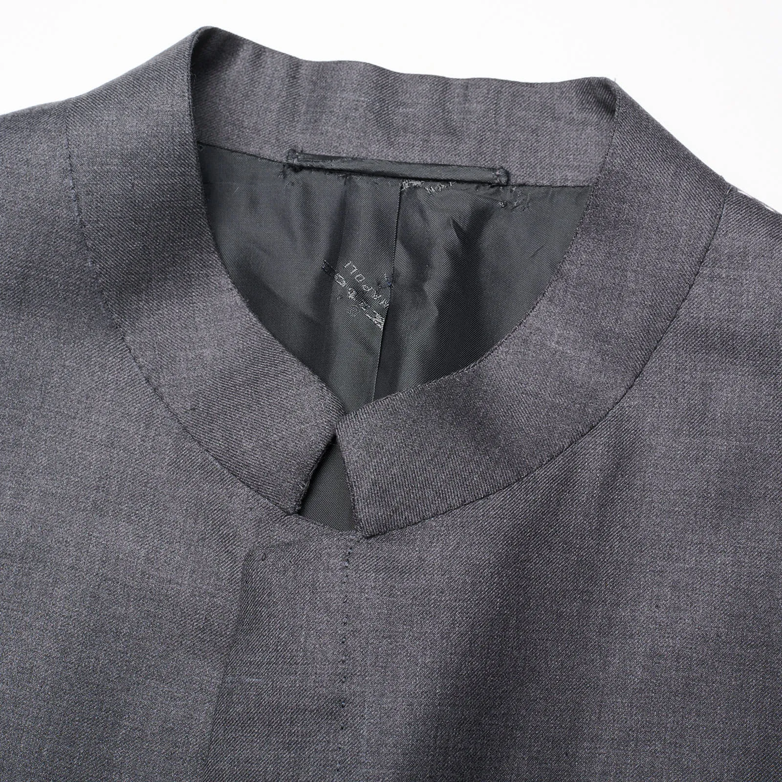 KITON Napoli Bespoke "Sherwani" Gray Stand-Up Collar Coat Jacket EU 50 NEW US 40