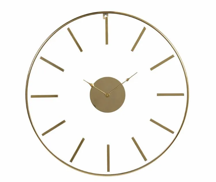 Large Round Gold Stainless Steel Modern Wall Clock