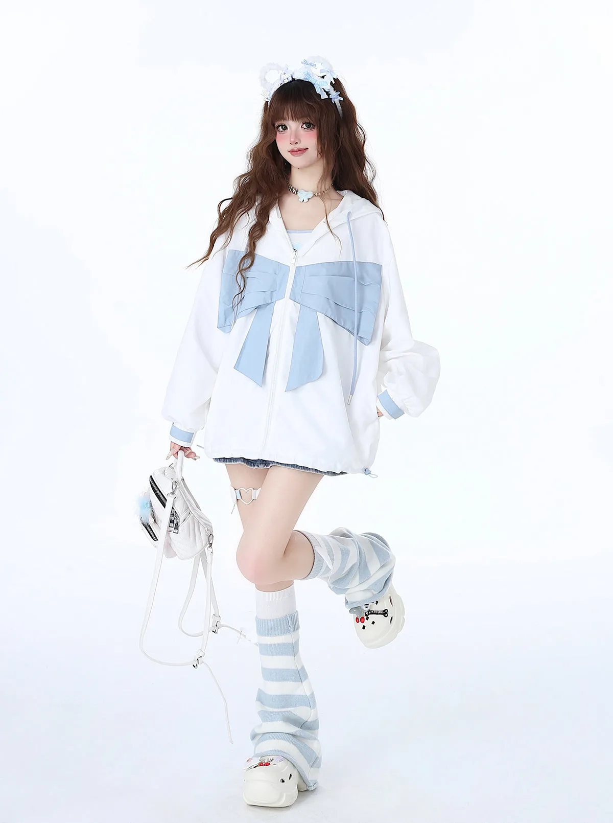 Loose the Ribbon Mist Hoodie Neighborhood Girl Zip