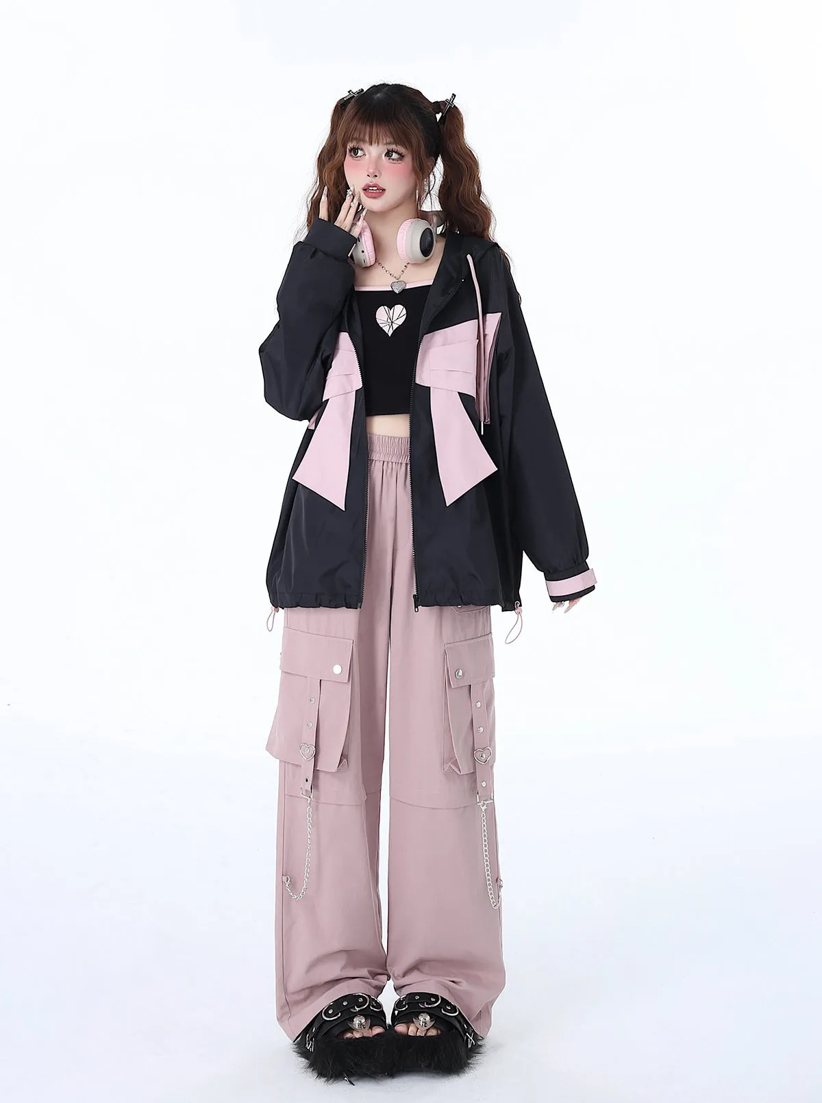 Loose the Ribbon Mist Hoodie Neighborhood Girl Zip