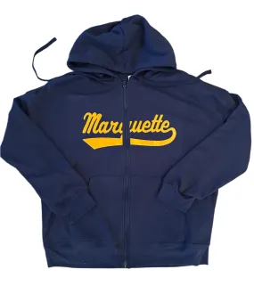 Marquette Old School Zip Up Hoodie