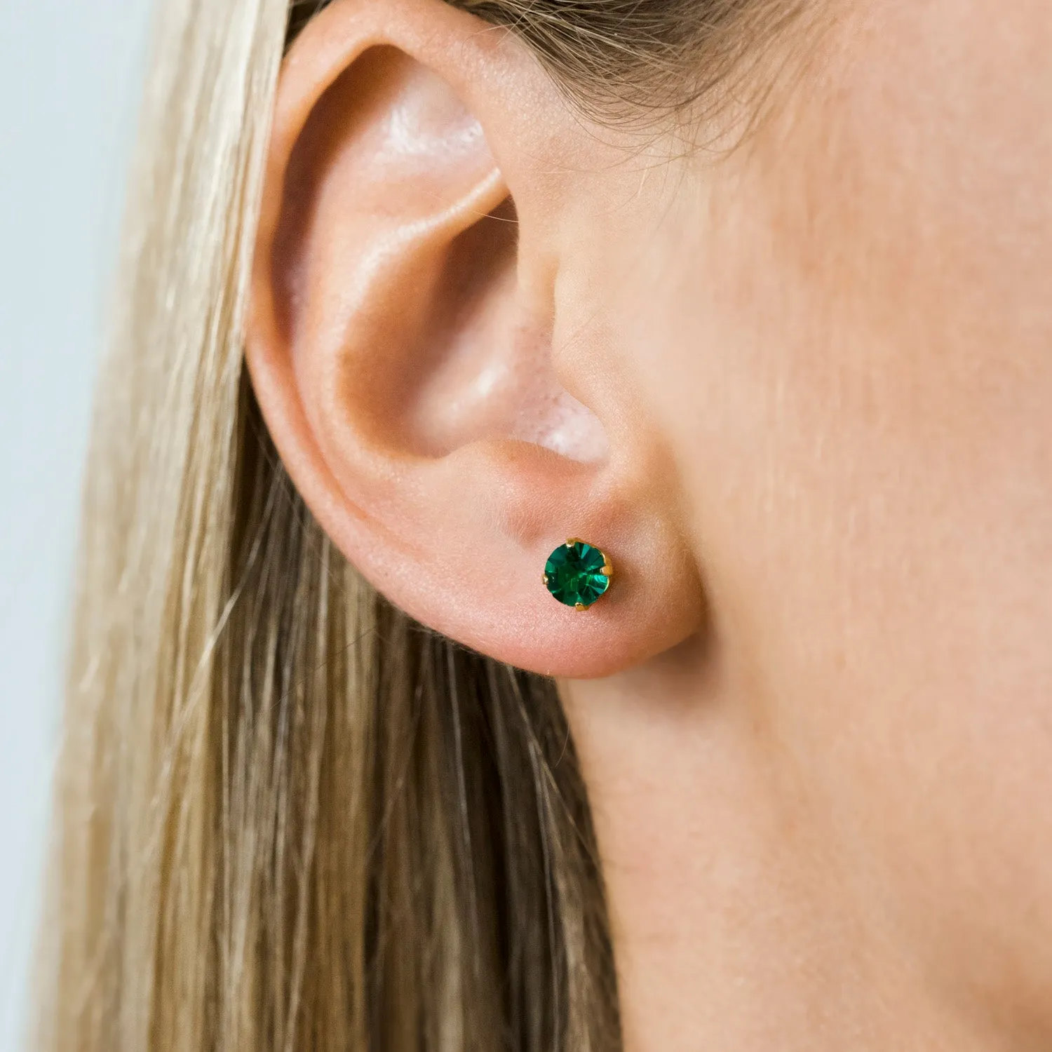 May Birthstone 5mm Earrings