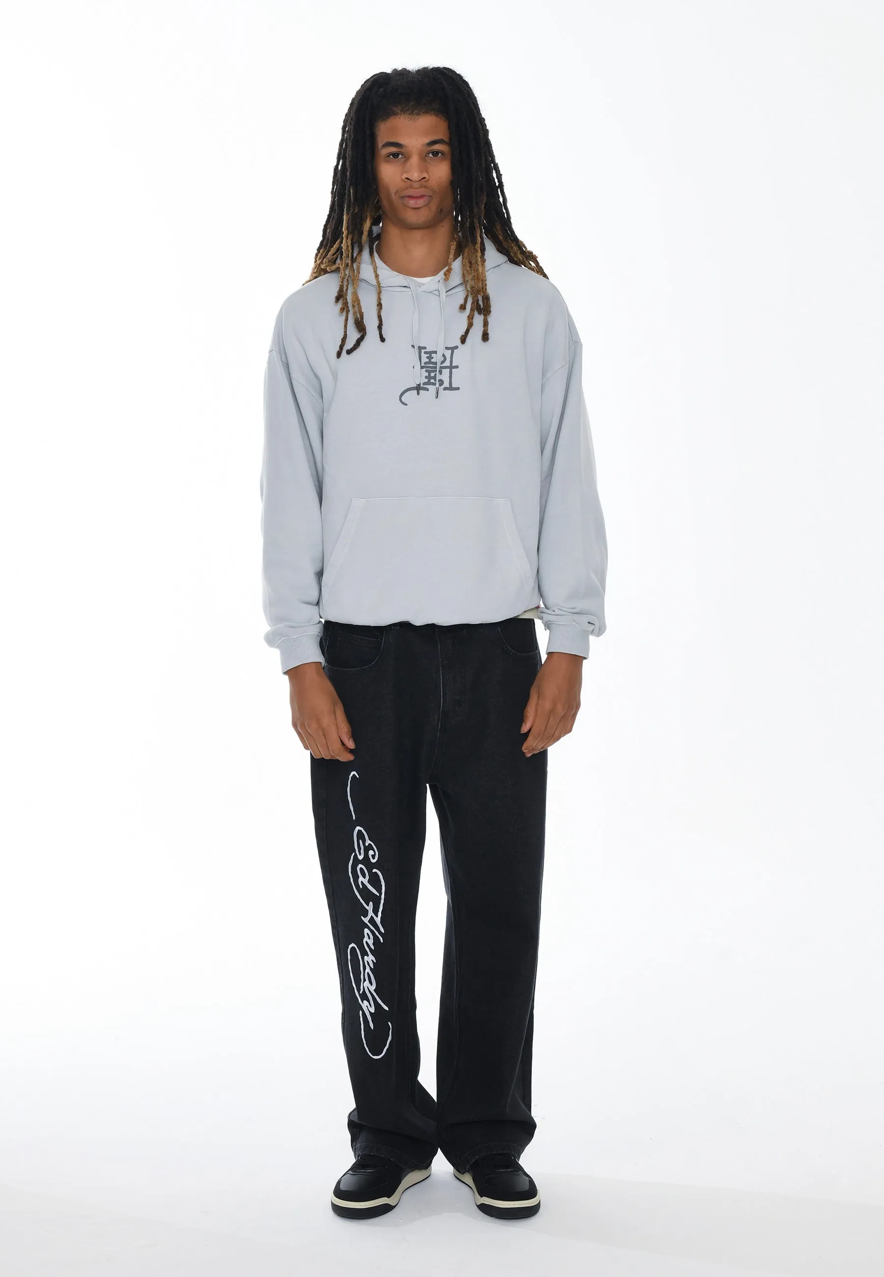 Mens Melrose-Tiger Graphic Hoodie - Grey