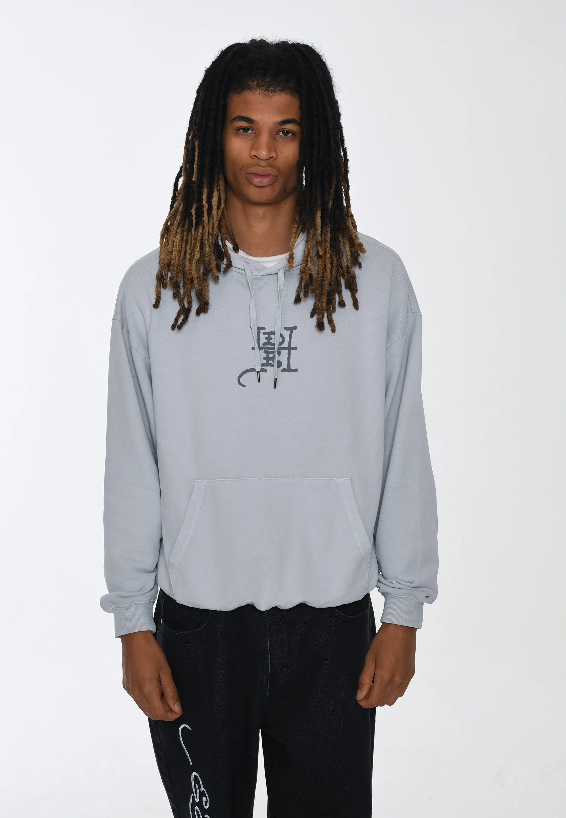 Mens Melrose-Tiger Graphic Hoodie - Grey