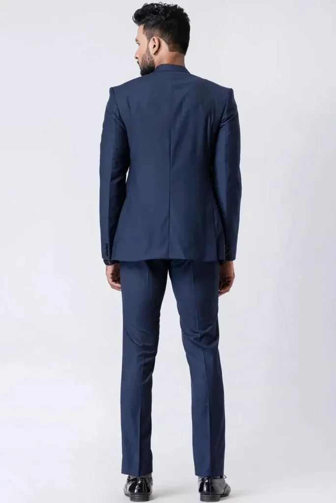 Men's Navy Blue Designer Jodhpuri Suit, Perfect for Wedding and Festival